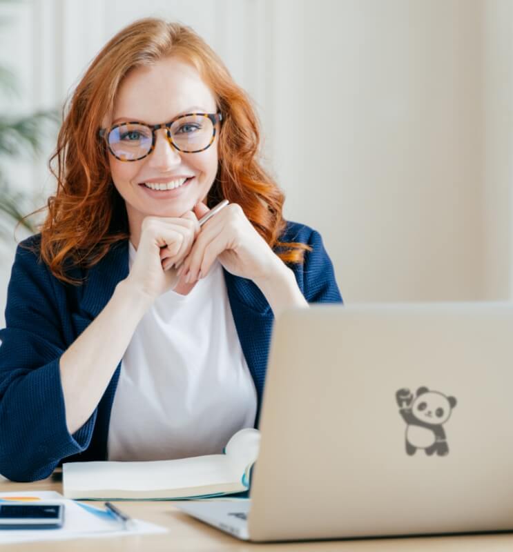 team member on computer